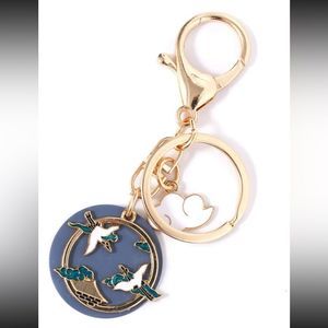 NEW! White Crane Clouds Keychain/Bag 🎒👜 Charm ~ 🎁 Good Fortune Grace